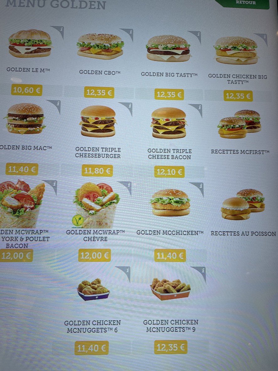 McDonald's menu 1