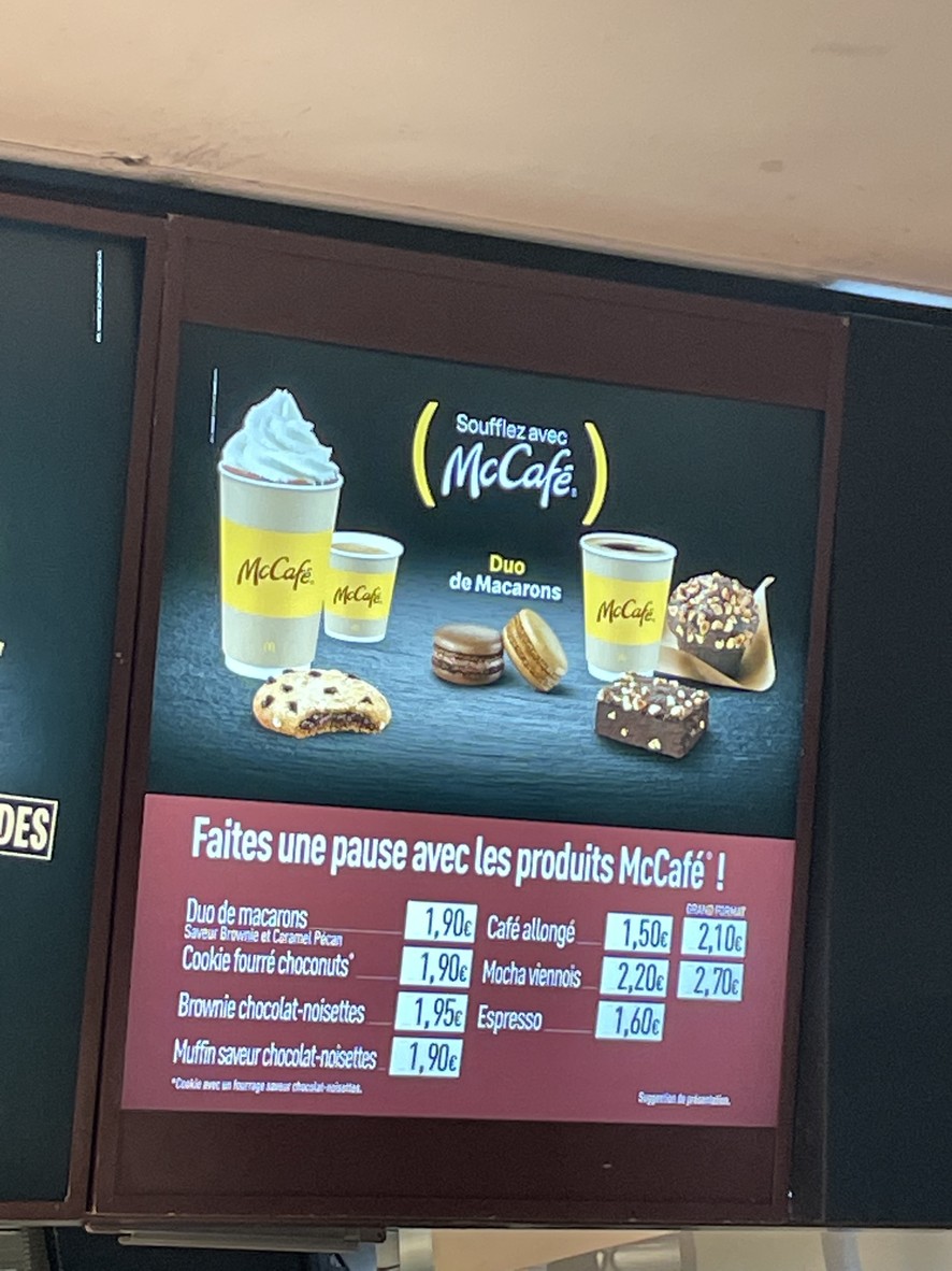 McDonald's menu 3