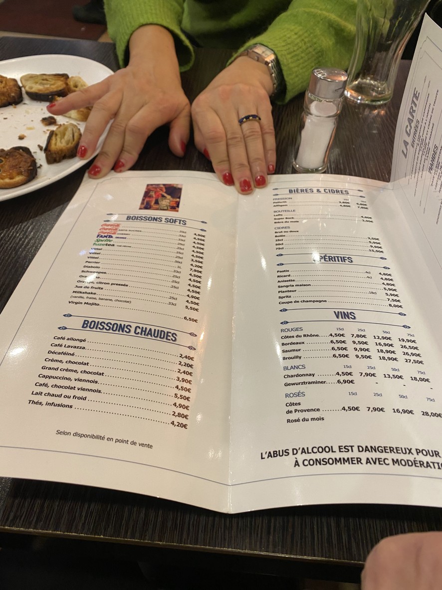Au Gourmet de Picpus menu 3