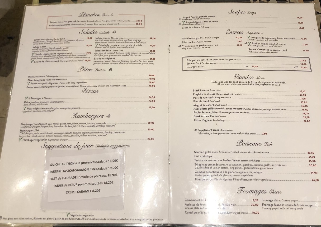 Café Kléber menu 2