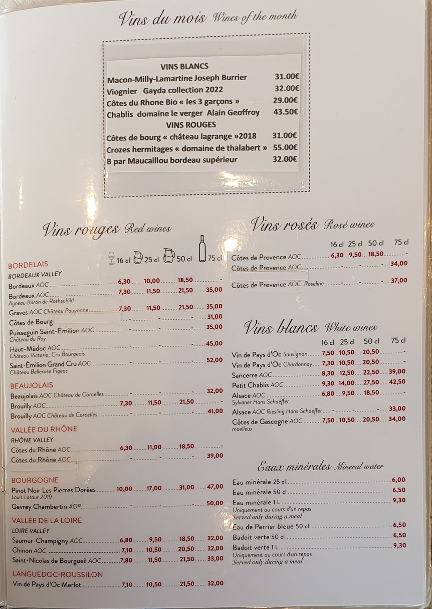 Café Kléber menu 3