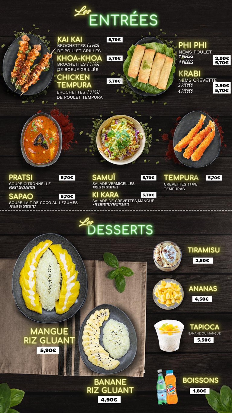 Bangkok Factory Paris 20 menu 1