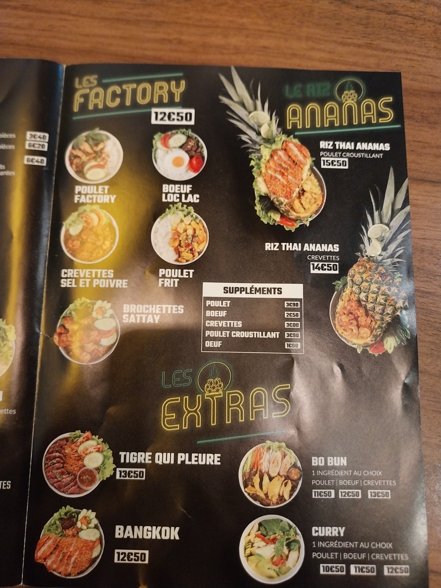 Bangkok Factory Paris 20 menu 2