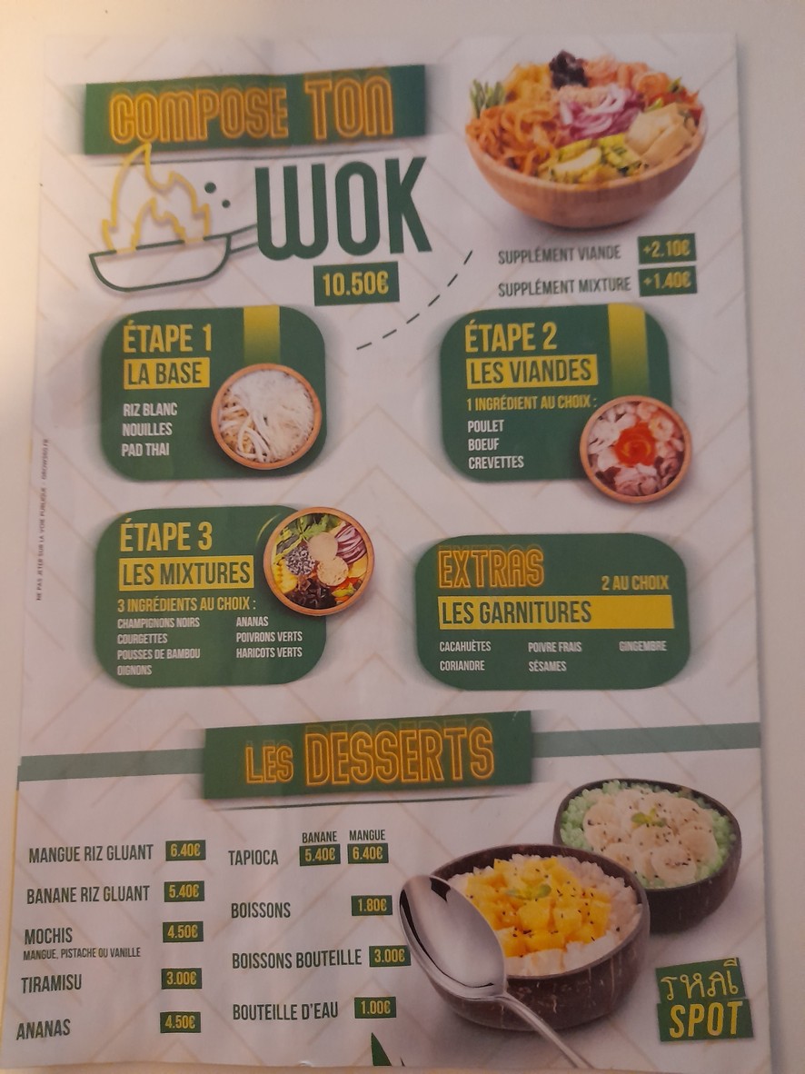 Bangkok Factory Paris 20 menu 3