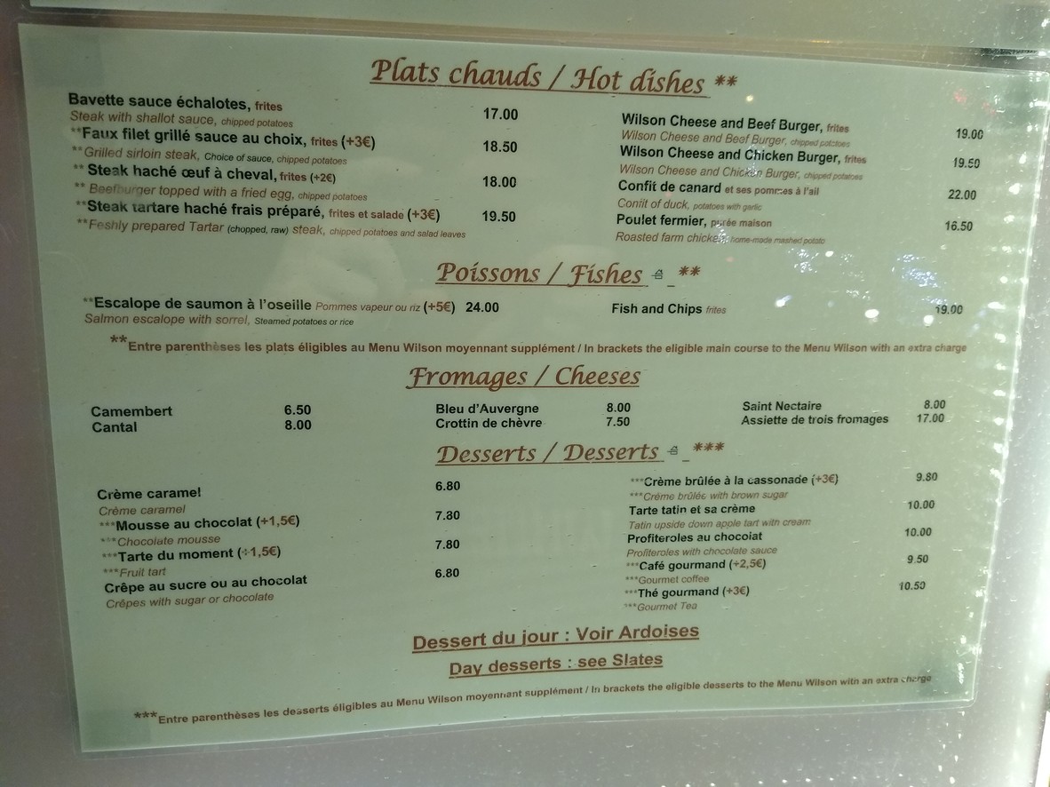 Le Wilson menu 6