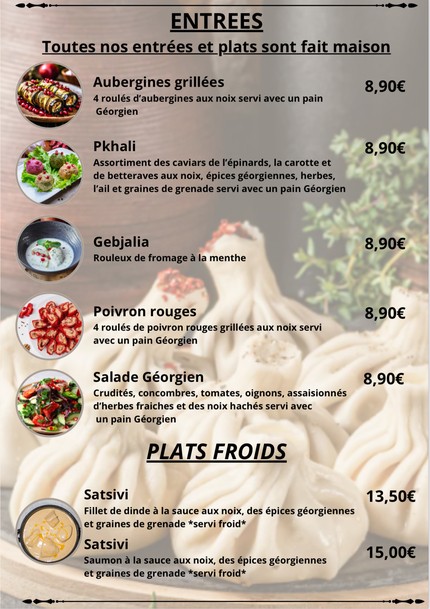 Restaurant Georgien QVEVRI (Les Georgiens) - Paris 75019 - Restaurant traditionnel géorgien - Ouvert le dimanche