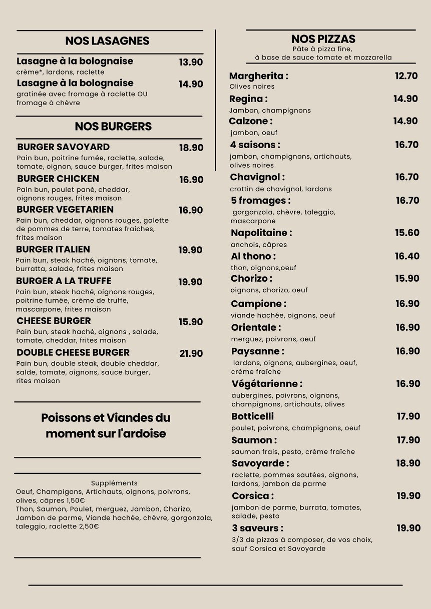 Restaurant Botticelli menu 2