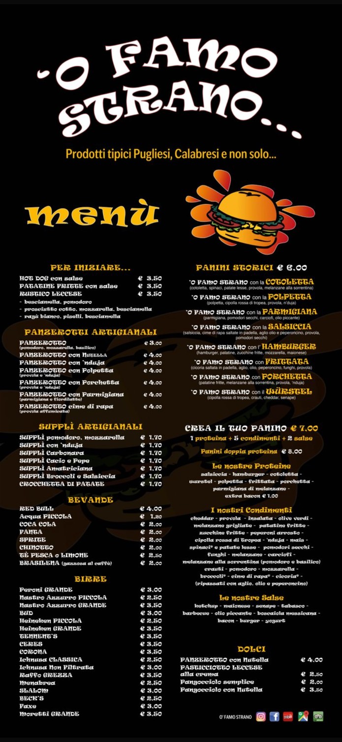 'O Famo Strano menu 2