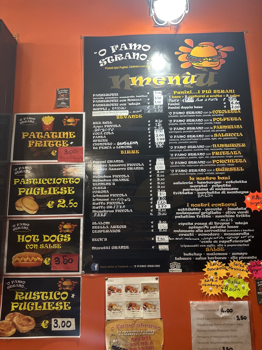 'O Famo Strano menu 3