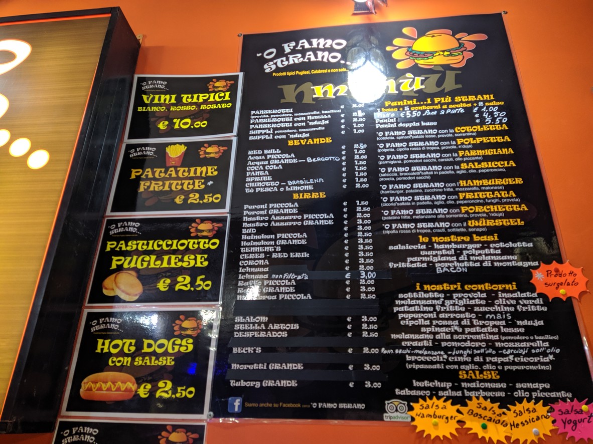 'O Famo Strano menu 5