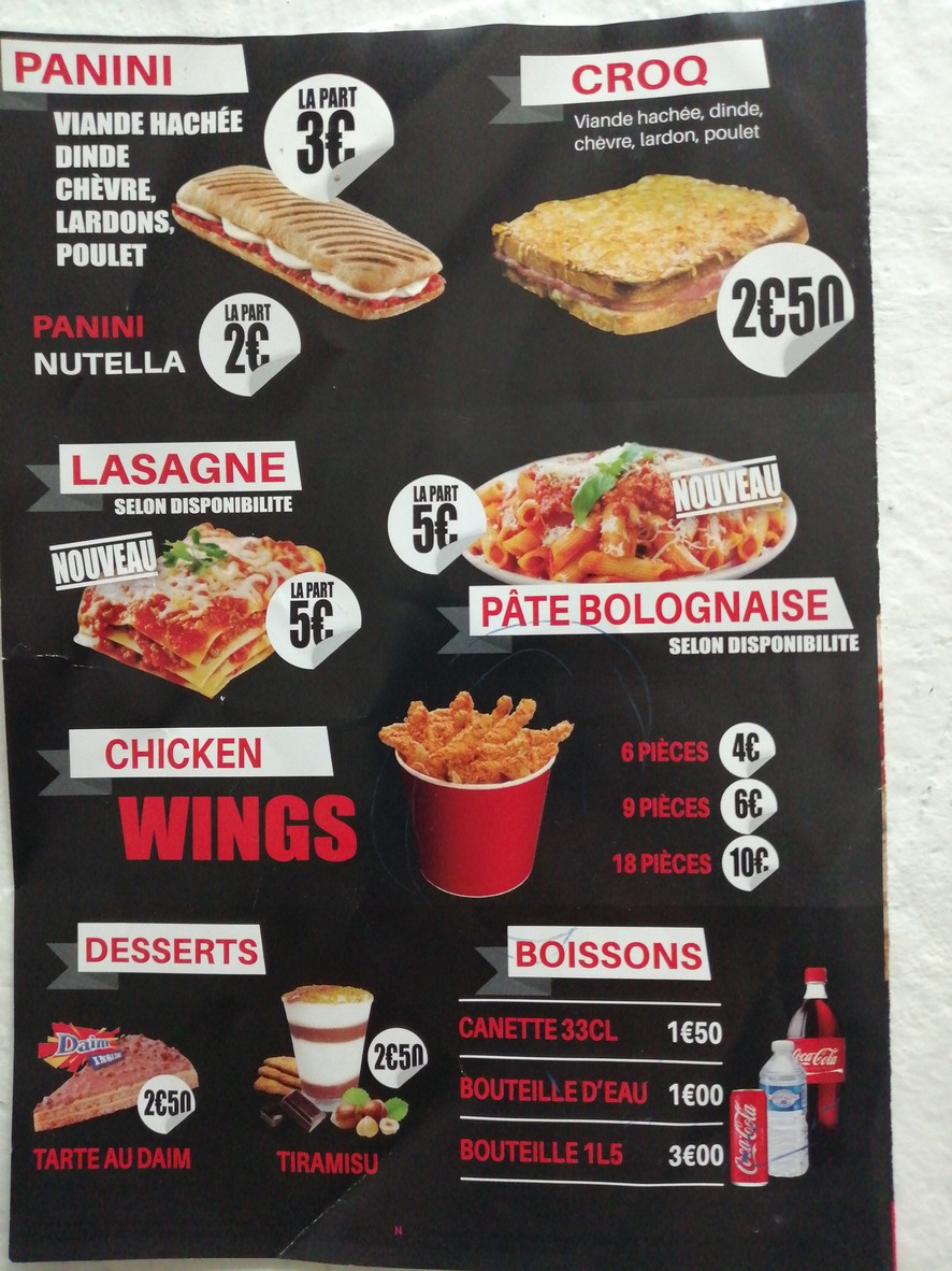 Patza Pizza menu 2