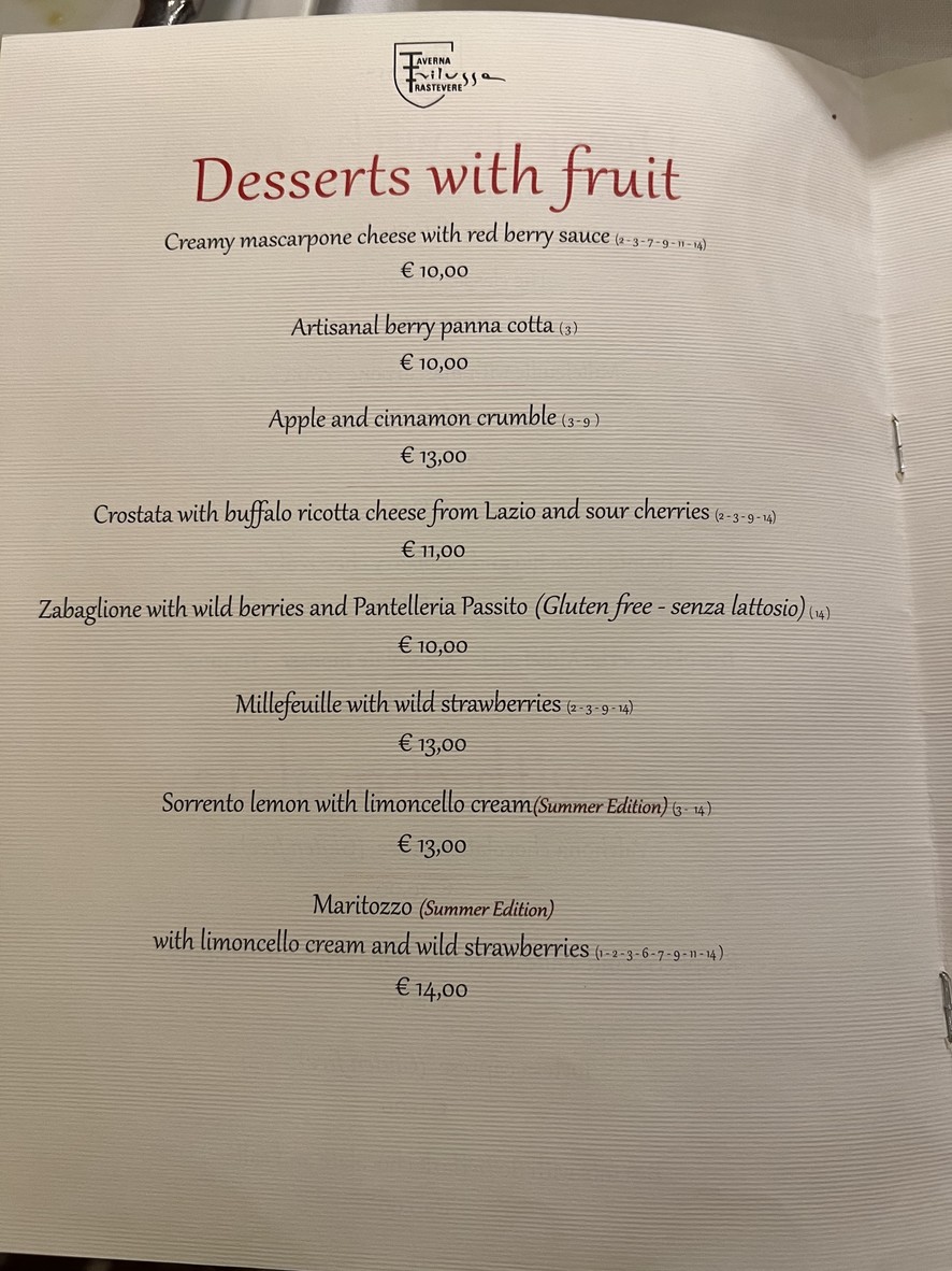 Taverna Trilussa menu 5