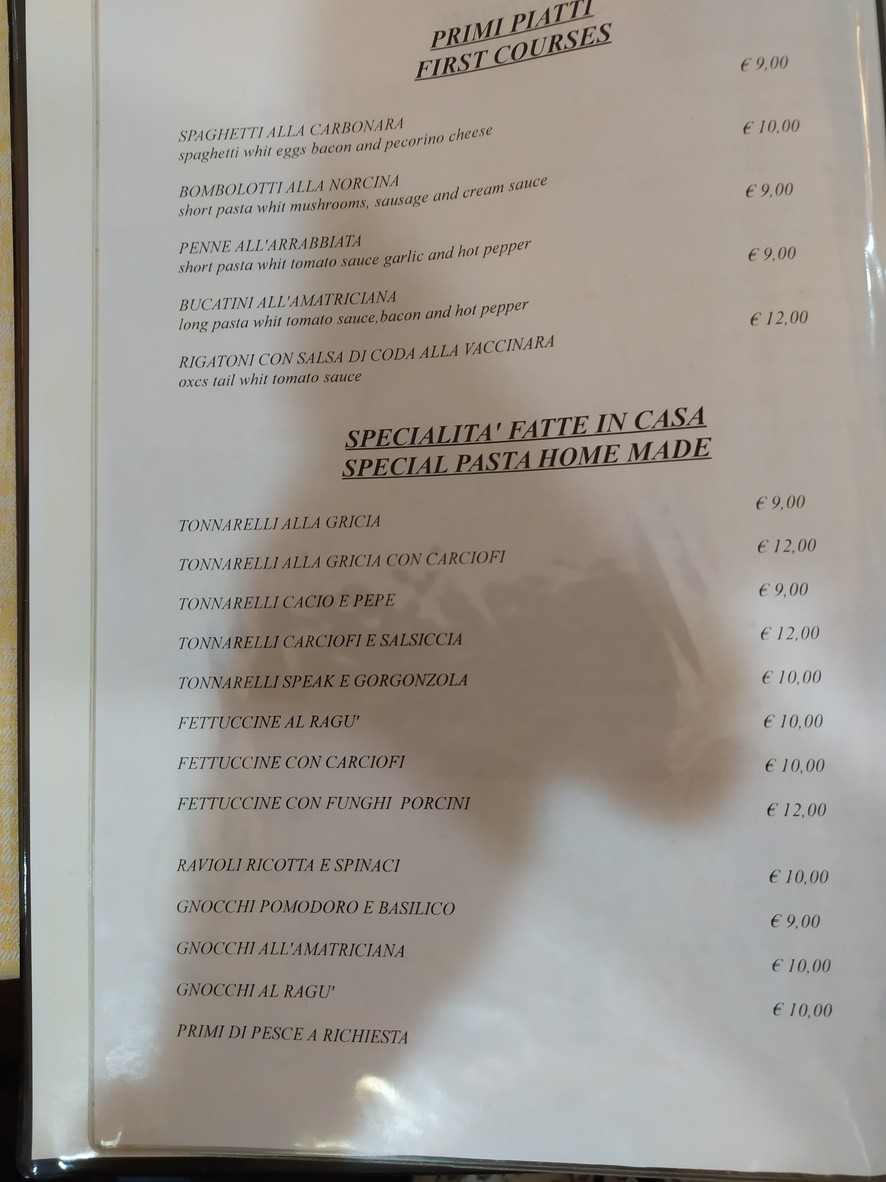 Antico Forno a Testaccio menu 2