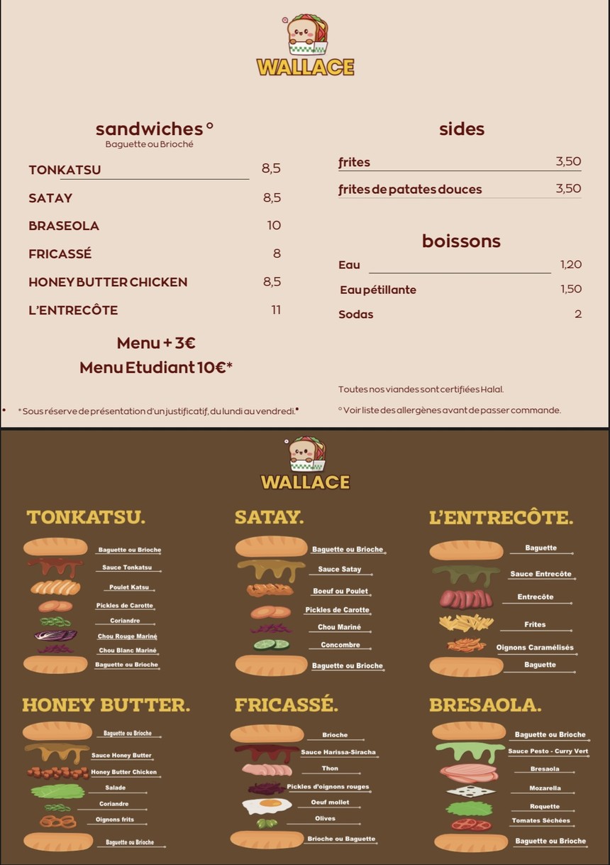 Wallace - Paris Nation menu 1