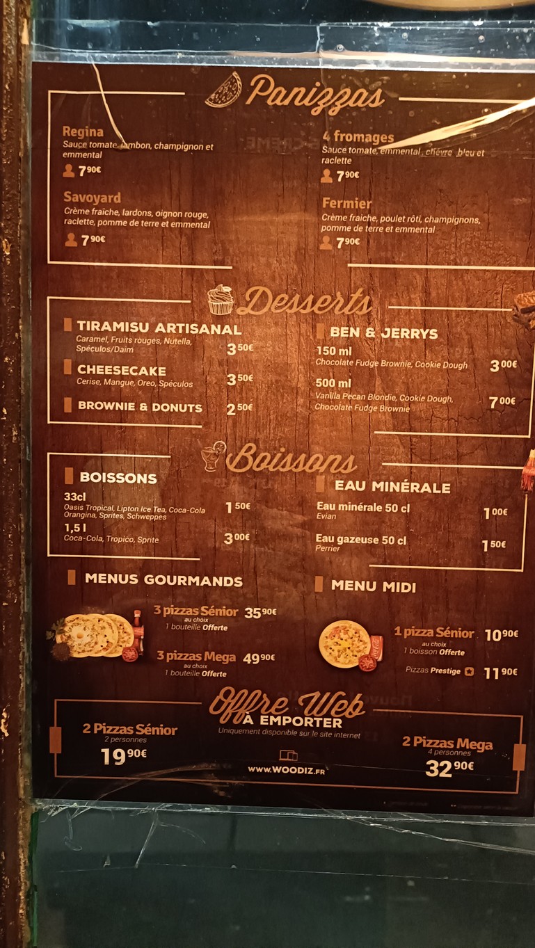 Woodiz Paris 13ème menu 2