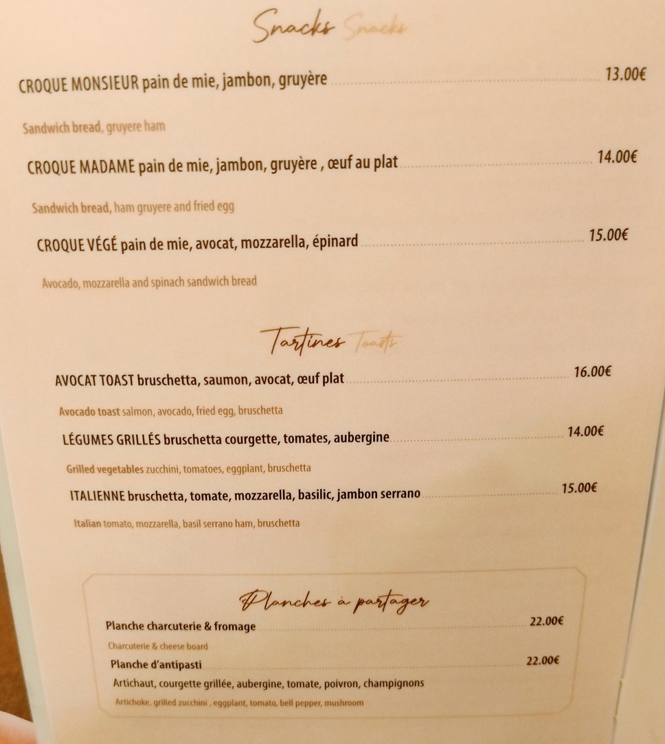 Le Chambertin menu 2