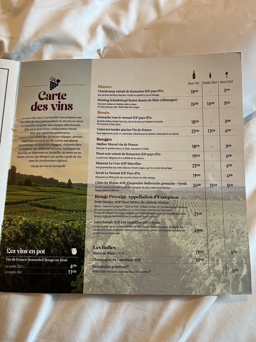 Courtepaille Villepinte menu 5