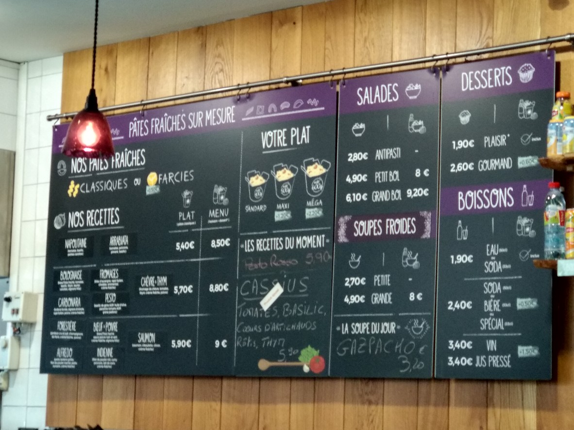 IL TIMO, Pasta Etcaetera... menu 1
