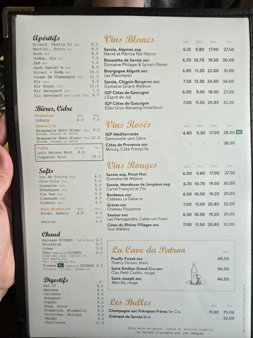 Les Fondus de la Raclette menu 3