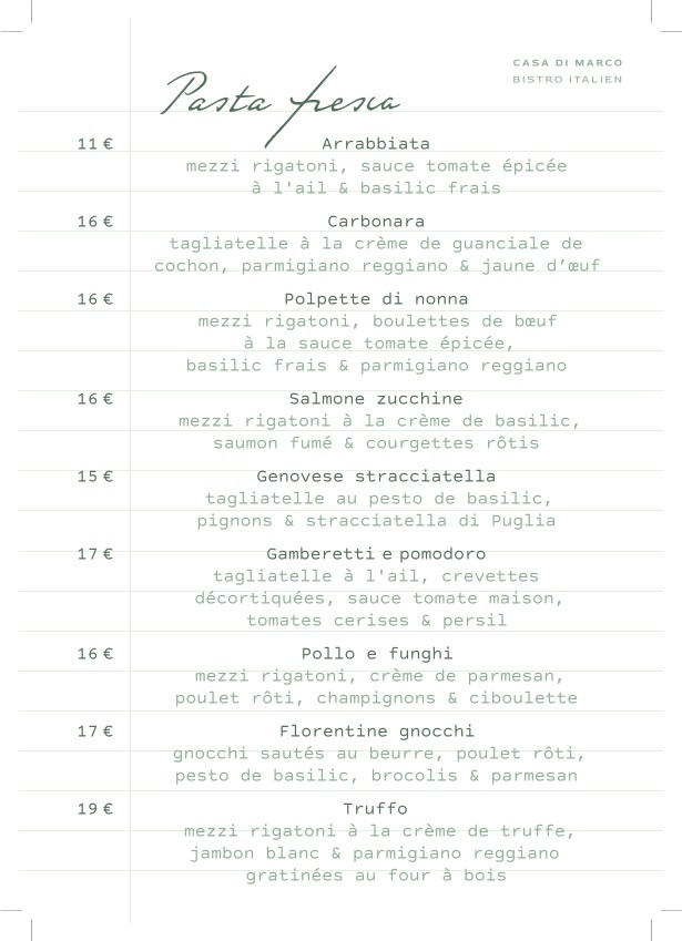 CASA DI MARCO Deuil-la-Barre menu 4