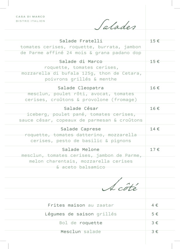 CASA DI MARCO Deuil-la-Barre menu 6