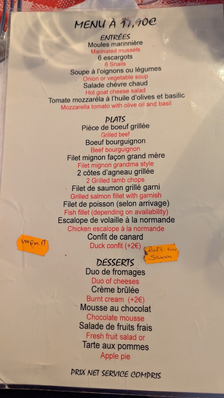 Maison Blanche menu 2