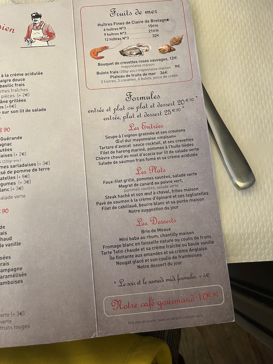 Le Bistro du Parisien menu 2
