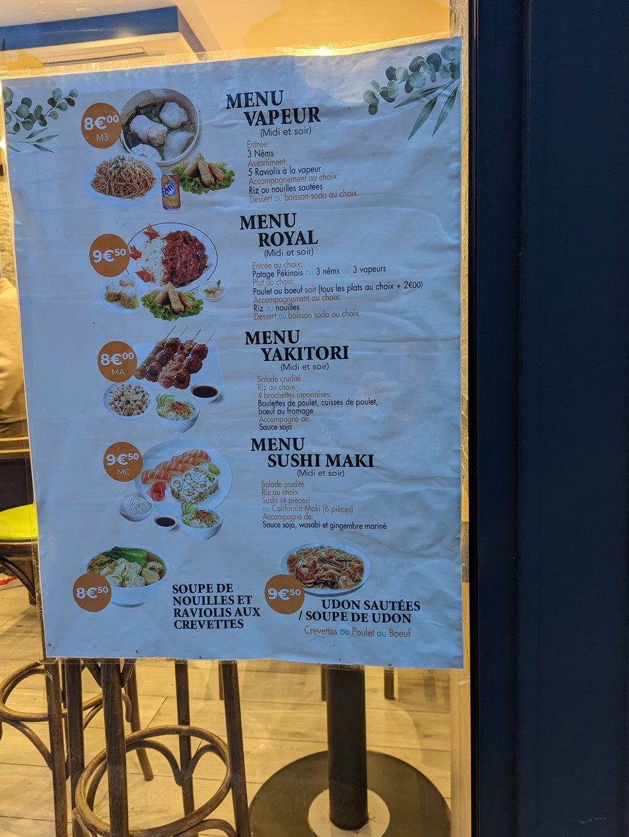 Lotus Bleu menu 1