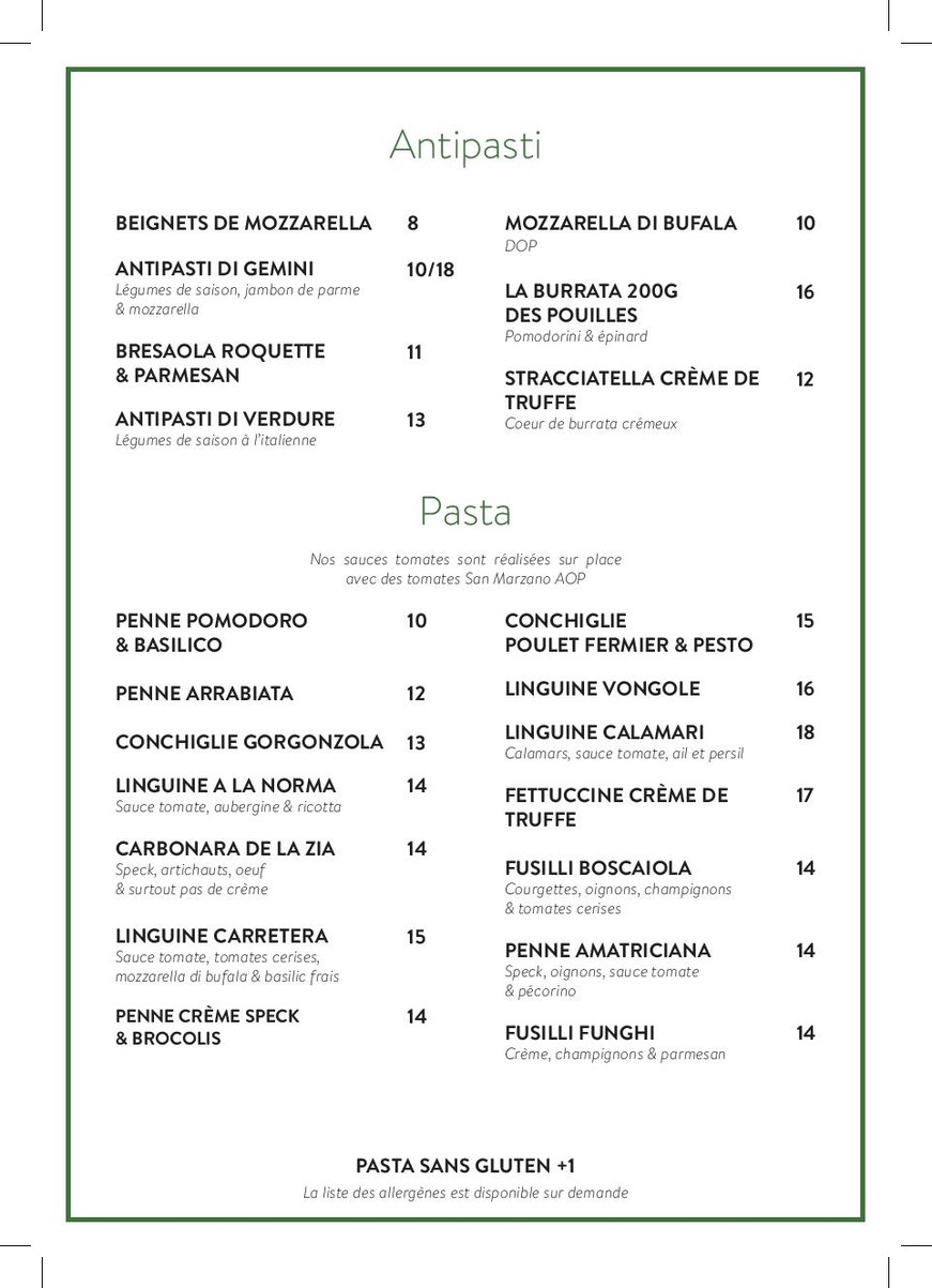 Gemini Boulogne menu 2