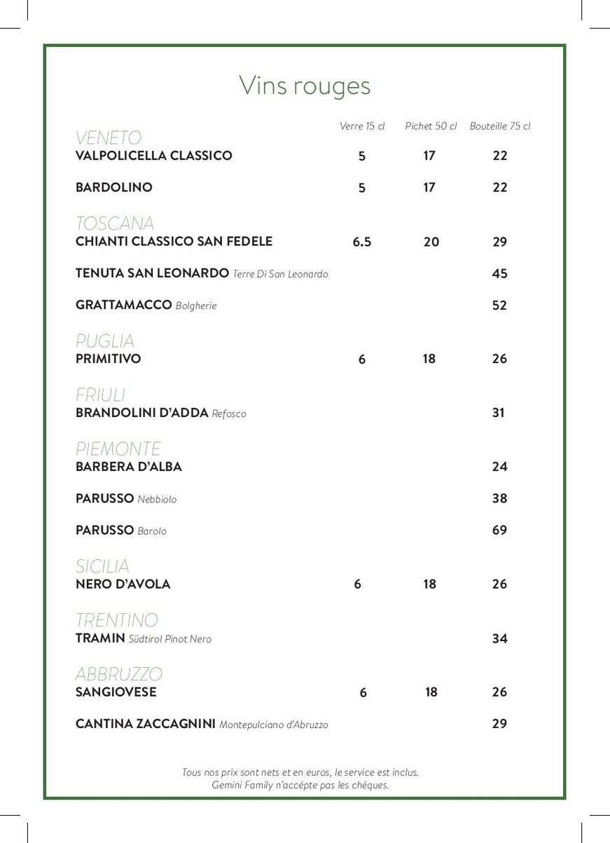 Gemini Boulogne menu 6