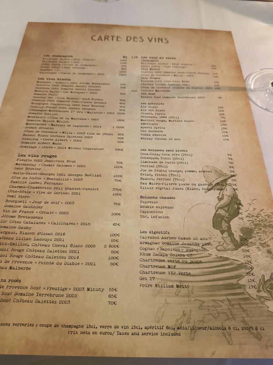 Le Pré Catelan menu 3