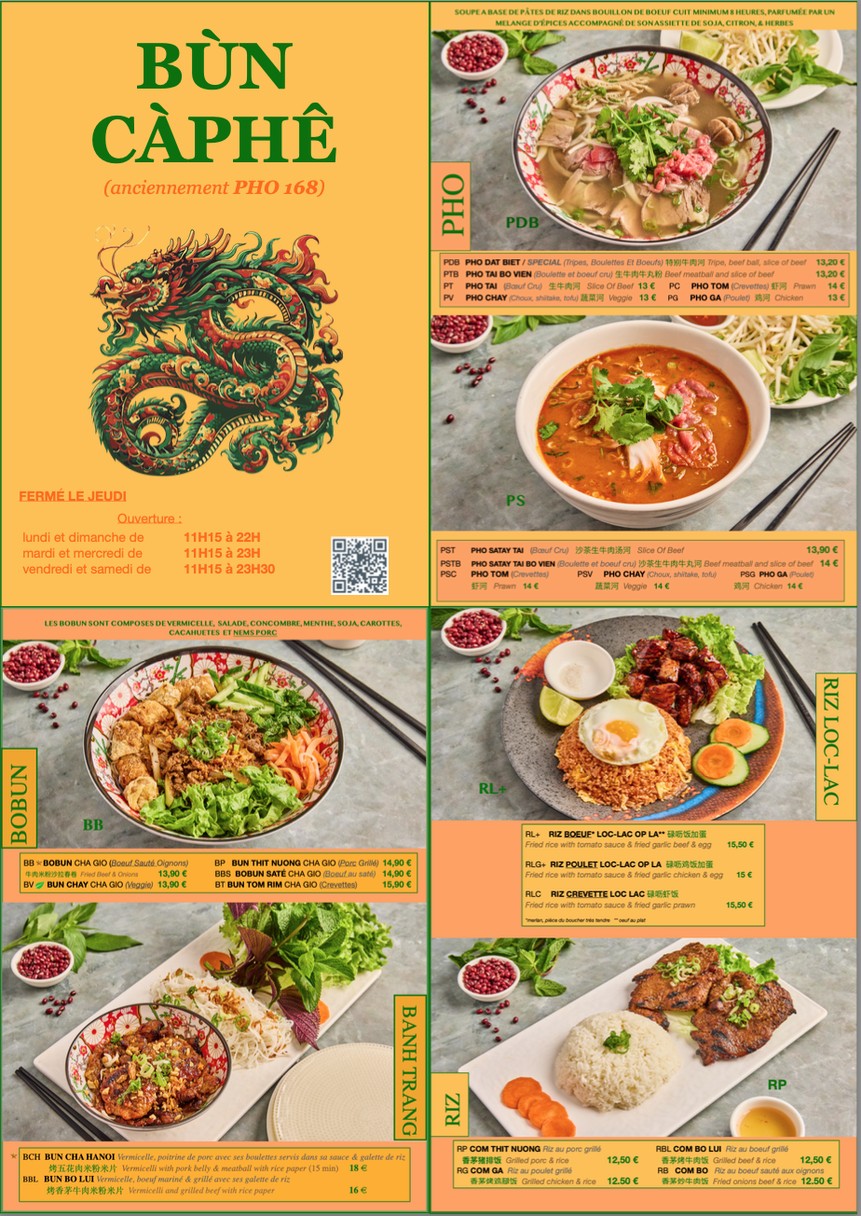 BÚN CÀPHÊ (Pho 168) 🇻🇳 menu 1