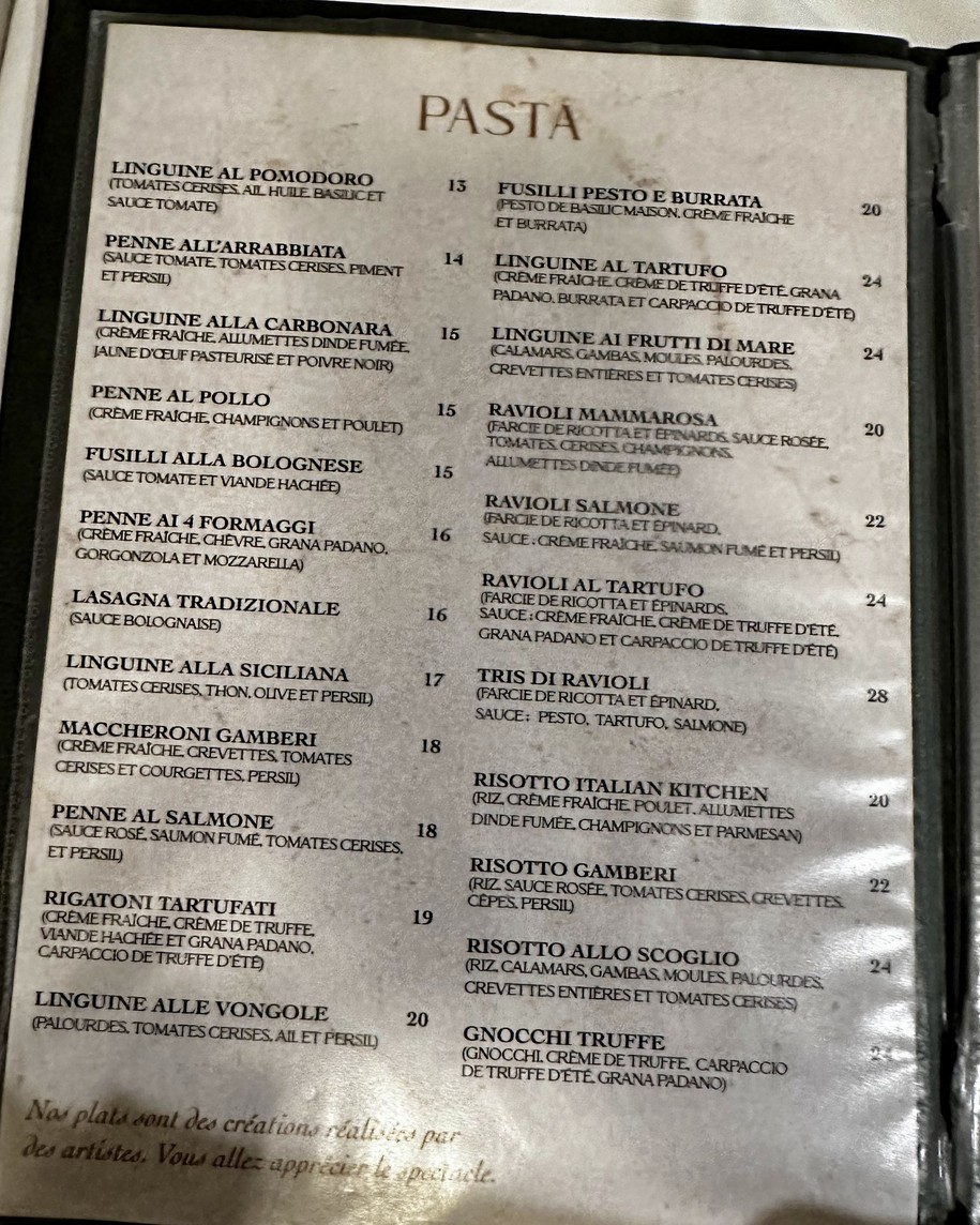 Italian Kitchen menu 2