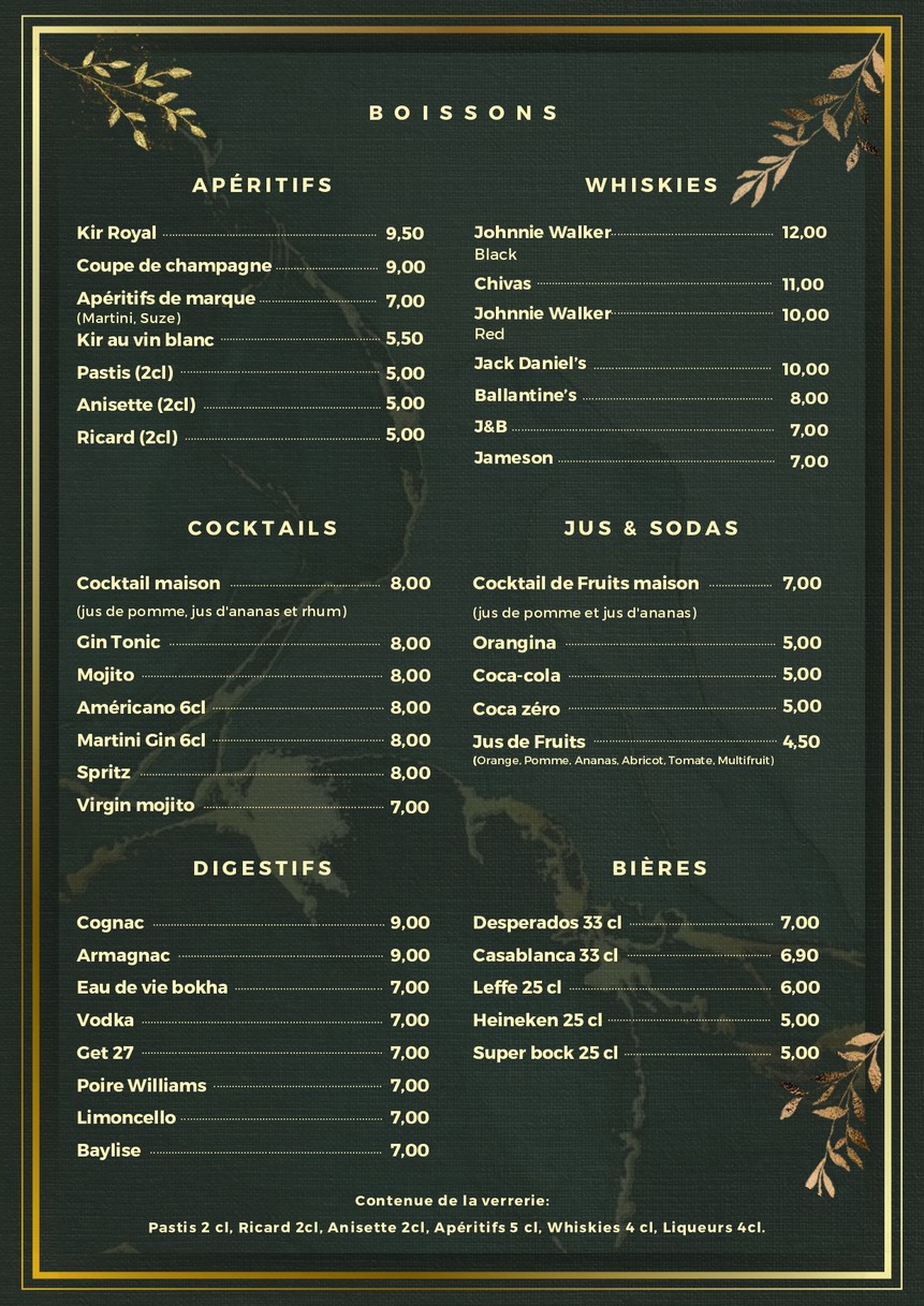 La Tajine d'Or menu 4