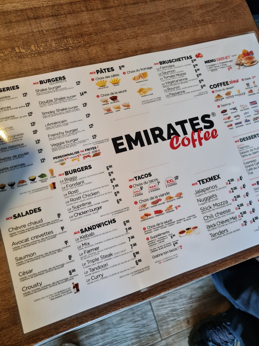 EMIRATES咖啡 menu 1