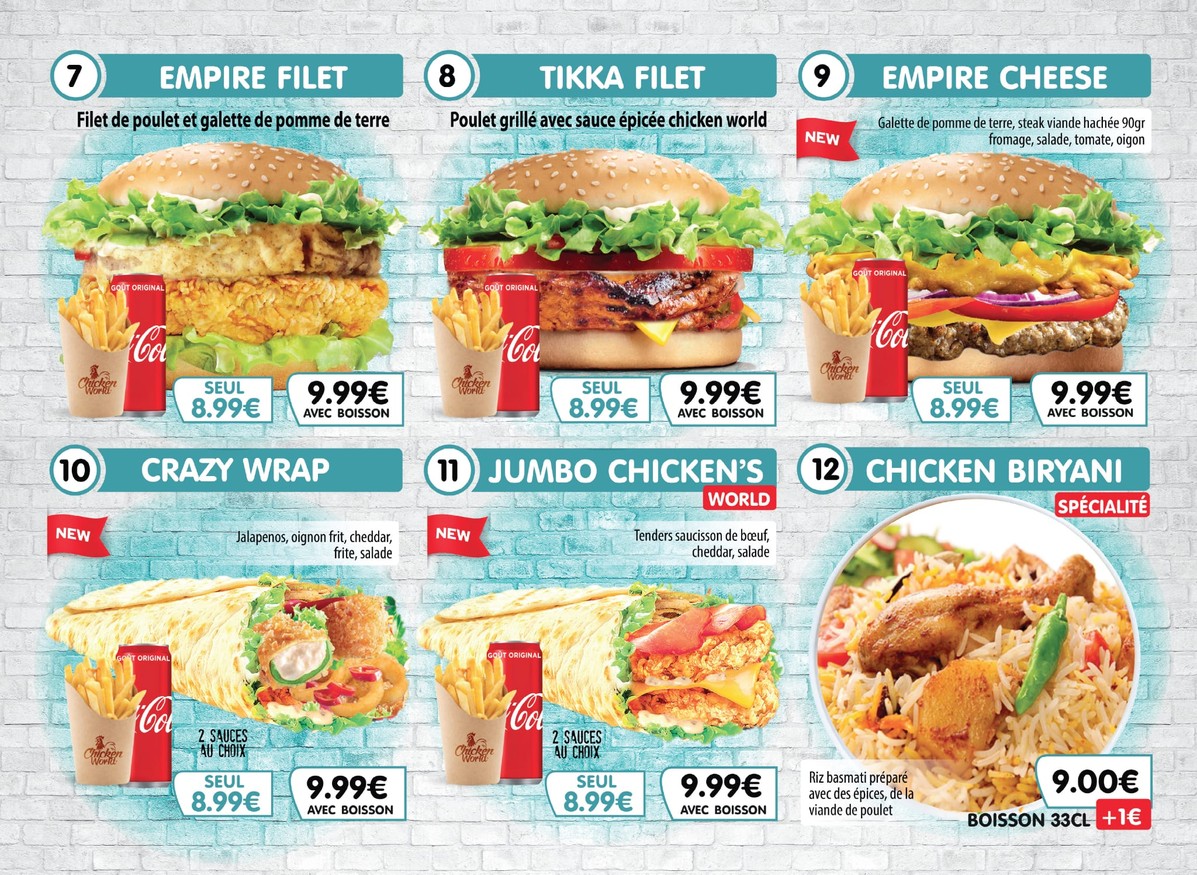 Chicken World menu 2