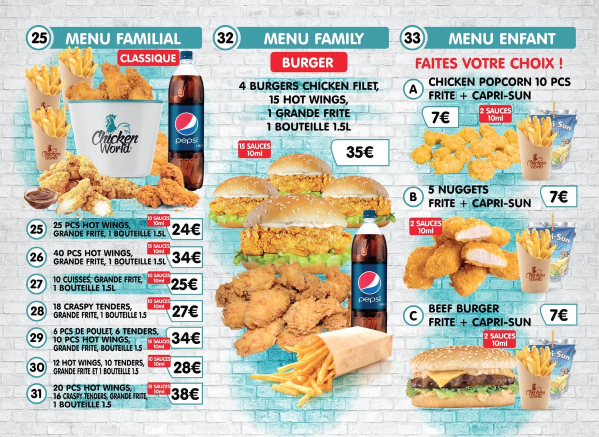 Chicken World menu 5