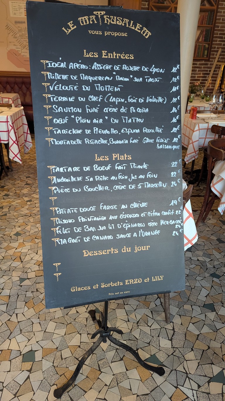 Le Mathusalem menu 1