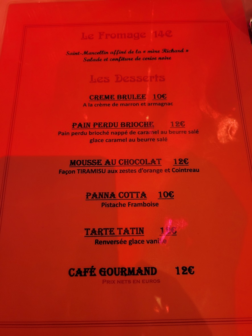 Le Mathusalem menu 2