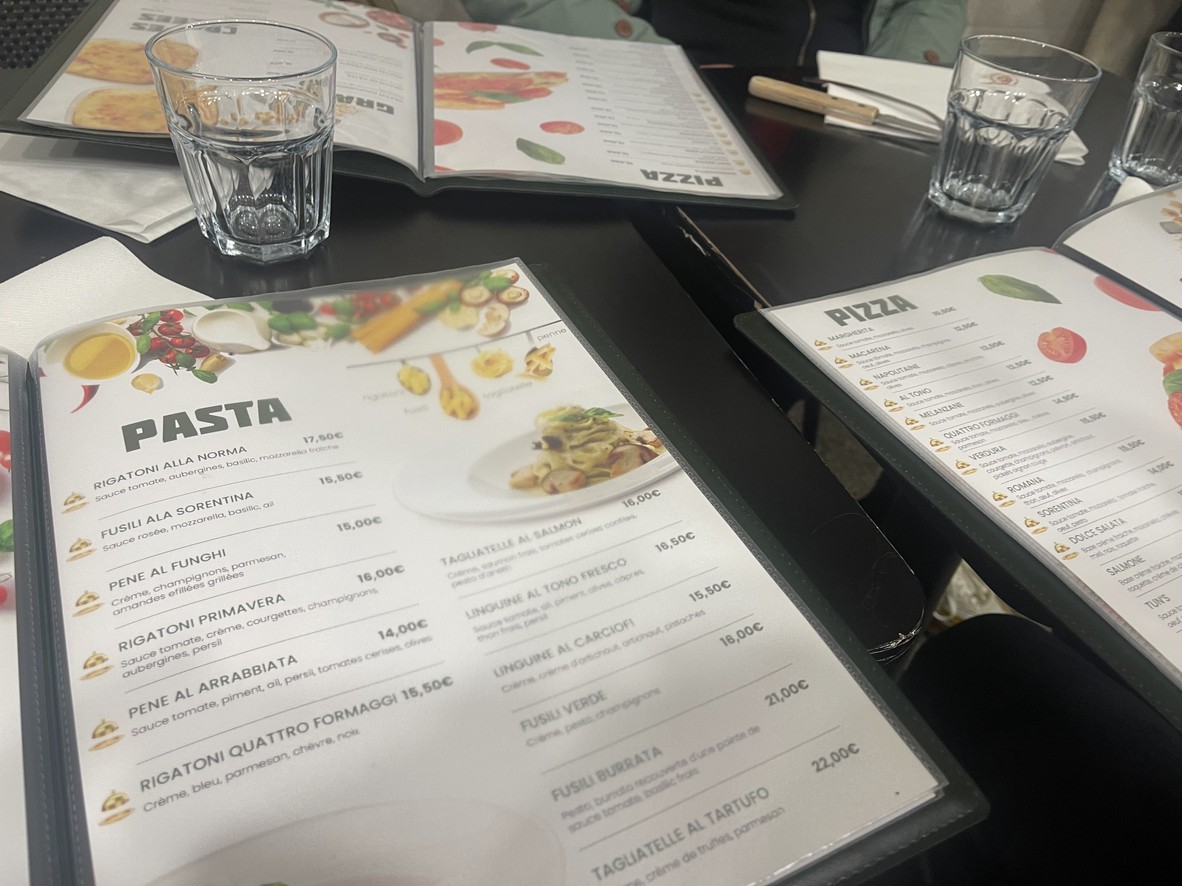 La Terrasse menu 1