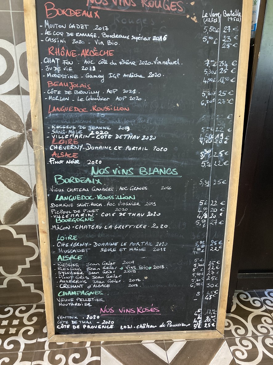 Le Bel Avenir menu 2