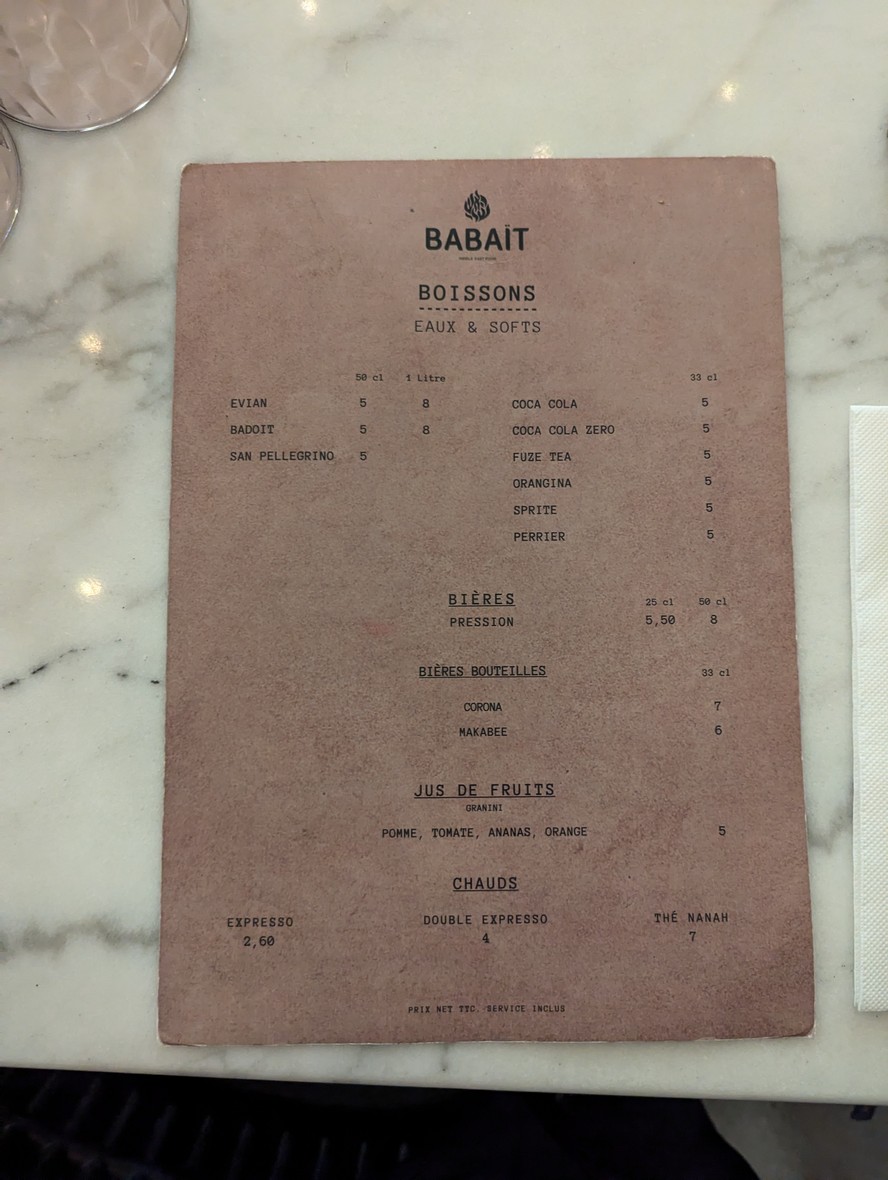 Babaït menu 2