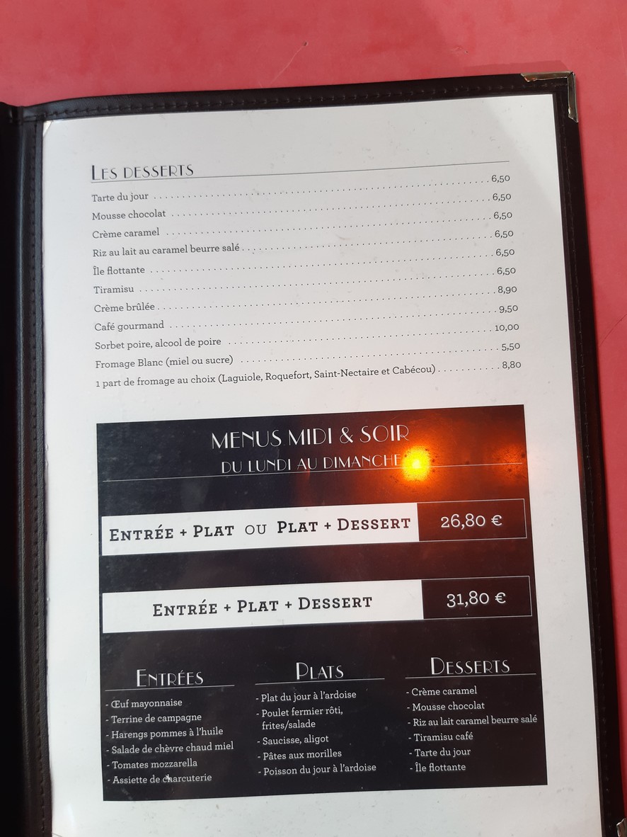 Le Pareloup menu 3