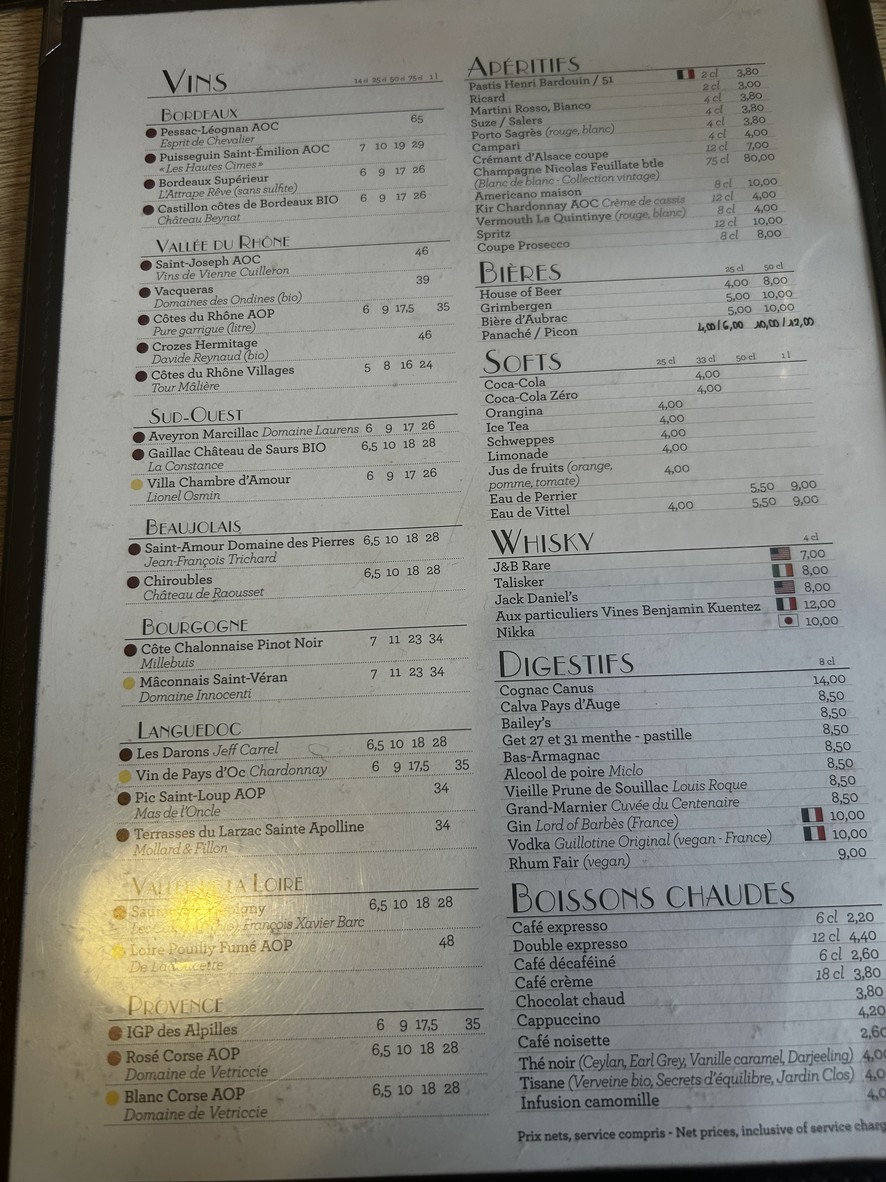 Le Pareloup menu 4