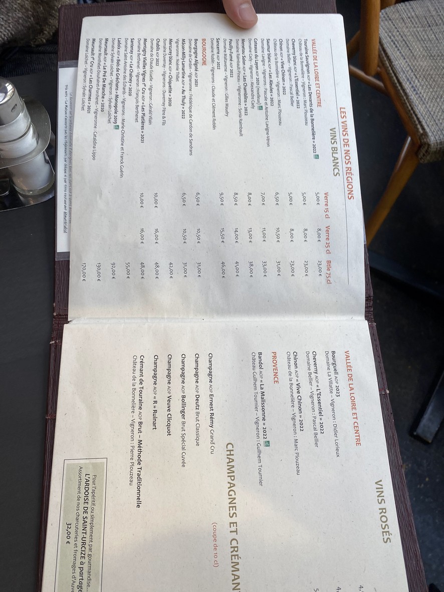 Maison Péret menu 4