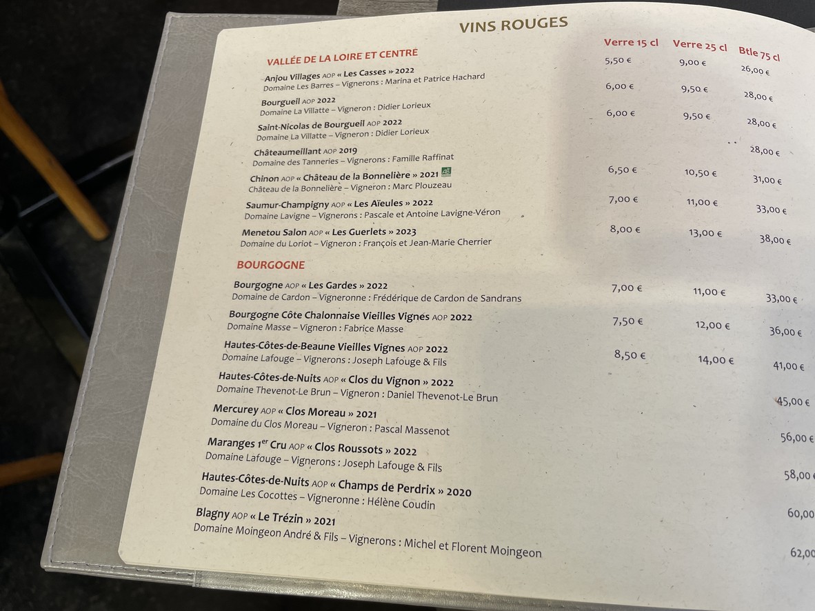 Maison Péret menu 5