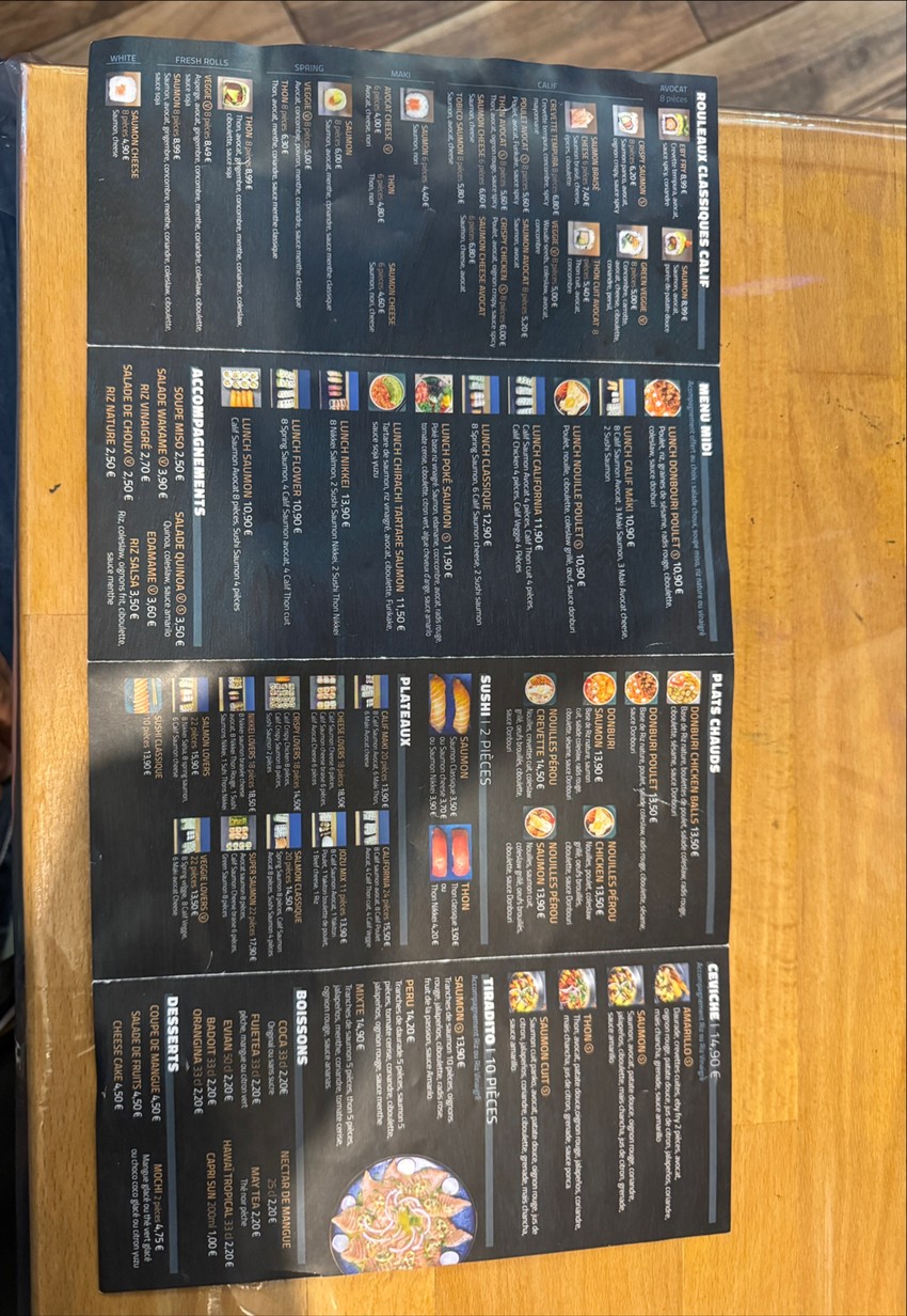Jōzu Sushi Fontenay sous Bois menu 1