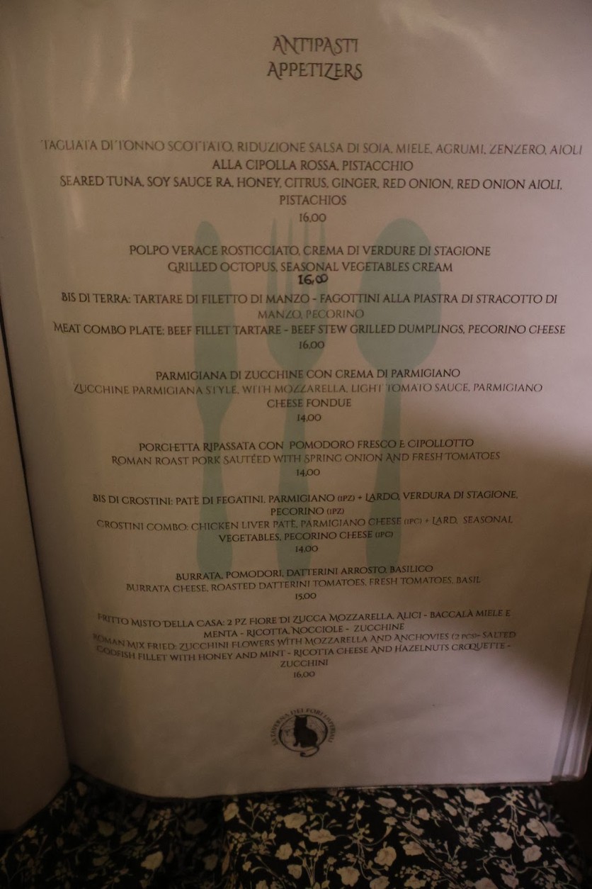 La Taverna dei Fori Imperiali menu 4