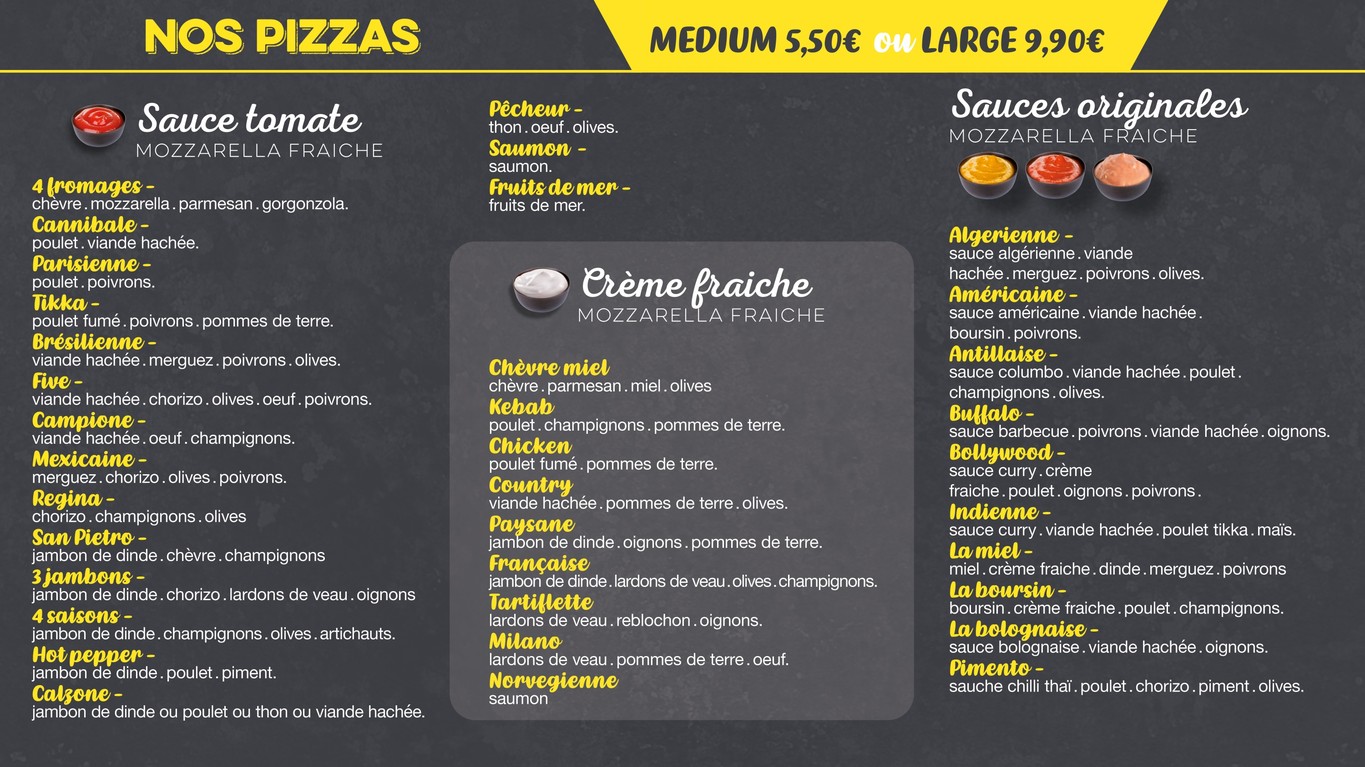 Five Pizza Original - Clichy menu 2