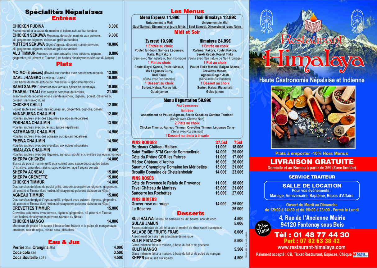 Restaurant Himalaya menu 1